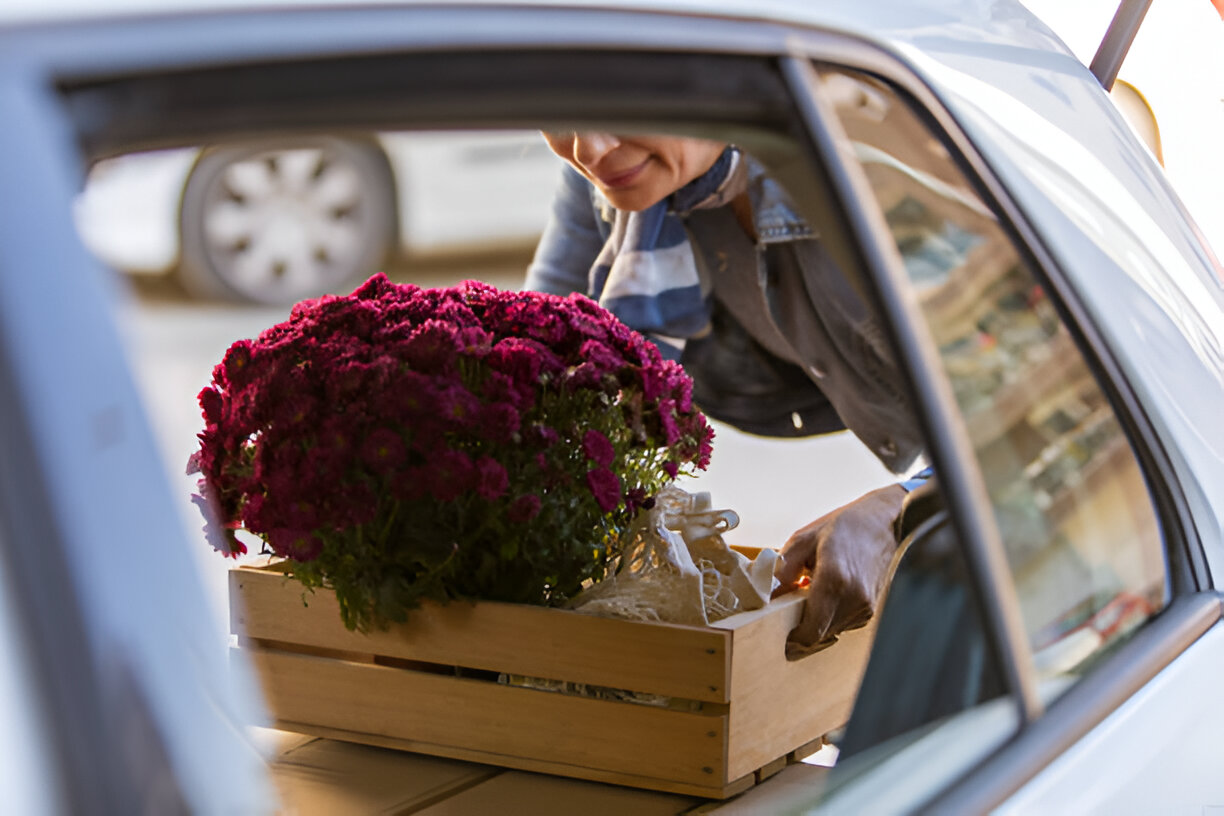 classical bouquet of flowers wrapped in a sheet